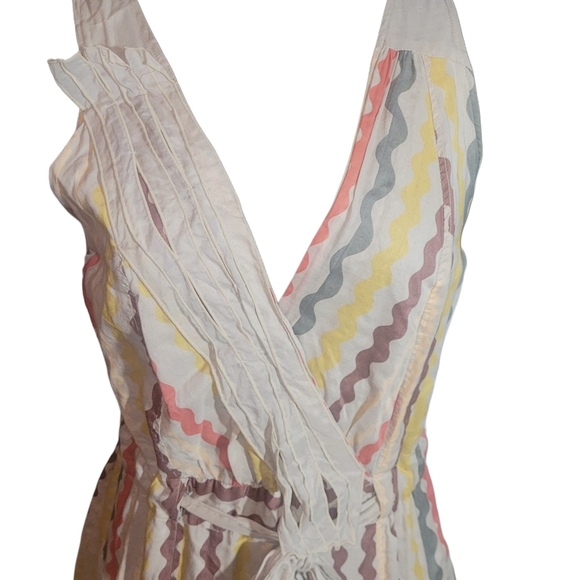 Animale sleeveless faux wrap front asymmetrical hemline dress Sz.4 - Picture 3 of 10